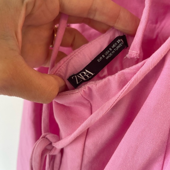 Zara puff sleeve linen blend dress, S - Picture 3 of 3